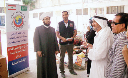 حصص غذائية سعودية للنازحين السوريين في إقليم الخروب في جبل لبنان الجنوبي 