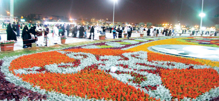 سجادة الزهور تستقطب الزوار والمصورين في ربيع الرياض 