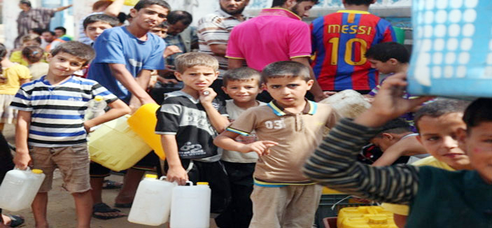 العدوان الصهيوني قطع إمدادات المياه عن نصف سكان قطاع غزة 