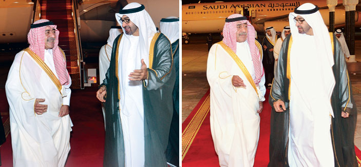 الأمير مقرن بحث مع محمد بن زايد العمل الخليجي المشترك والتعاون بين البلدين 