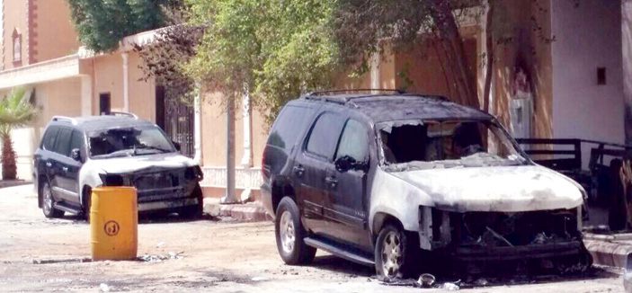 شرطة الرياض تلاحق مجهولين أحرقوا 6 سيارات بحي الخليج 