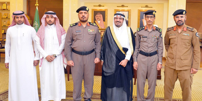  الأمير فيصل بن مشعل مستقبلاً القيادات الأمنية