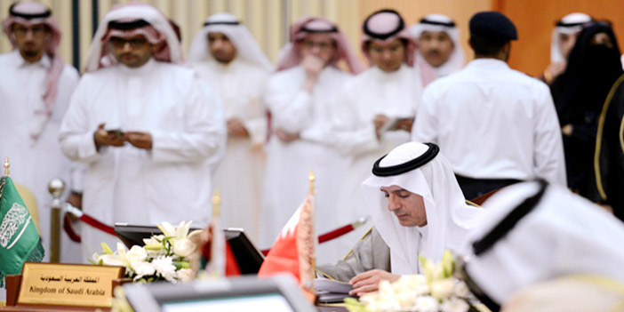  وزير الخارجية عادل الجبير خلال الاجتماع الوزاري الخليجي في الرياض أمس