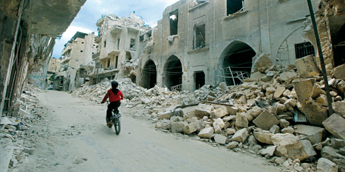  مدينة حلب مدمرة جراء قصف النظام عليها