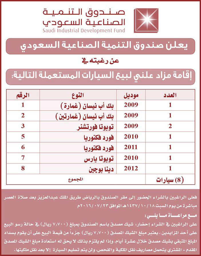 صندوق التنمية الصناعية السعودي يعلن صندوق التنمية الصناعية السعودية 