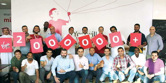   احتفال فريق فيرجن موبايل الرياض بالوصول لمليوني مشترك
