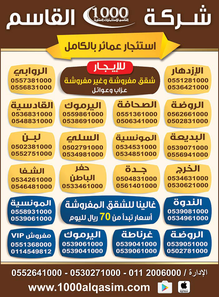 شركة القاسم استئجار عمائر بالكامل 