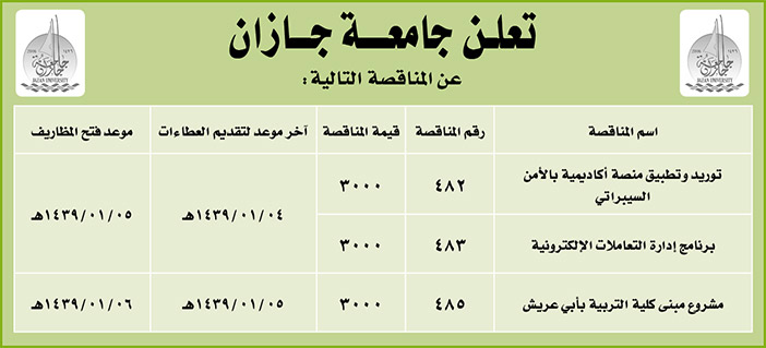 مناقصات حكومية (بناء - اسئجار - هدم - نقل - صيانة - تشغيل - شراء – بيع) 