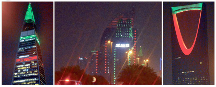 أبراج العاصمة توشحت بالعلم الإماراتي 