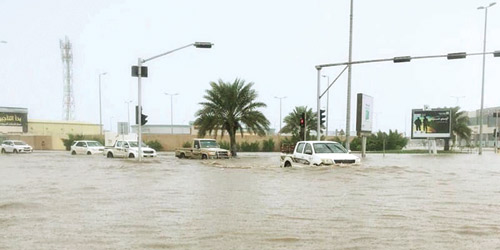  تجمعات مياه الأمطار بشوارع جازان