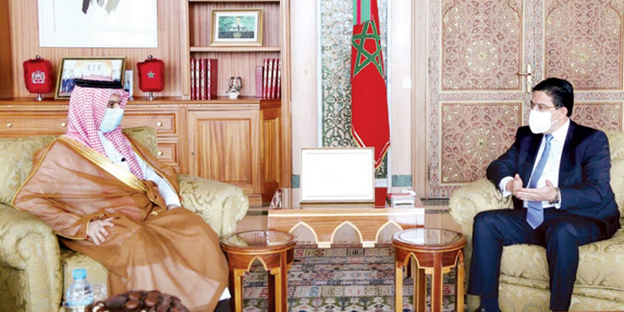  وزير الخارجية خلال اجتماعه مع نظيره المغربي في الرباط