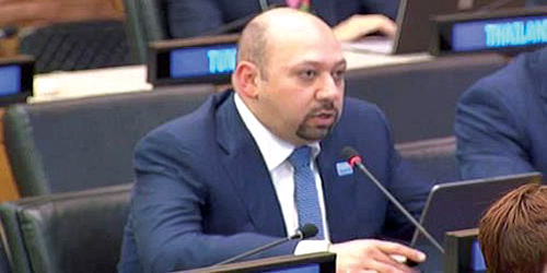  د. الدسوقي خلال مشاركته في الجلسة الوزارية لمنتدى الأمم المتحدة