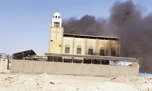 حريق بكنيسة في المنيا جنوب مصر... ولا إصابات 