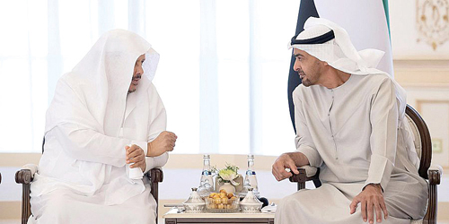 رئيس دولة الإمارات يستقبل رئيس مجلس الشورى 