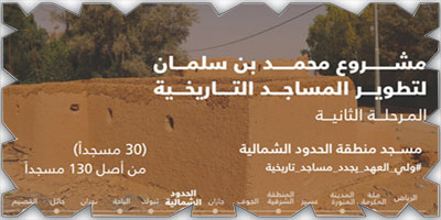 مشروع الأمير محمد بن سلمان يرمم مساجد تبوك والحدود الشمالية 