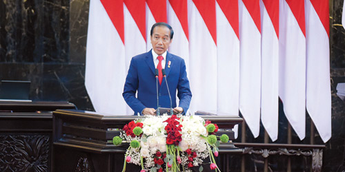  الرئيس الإندونيسي يلقي كلمته خلال القمة