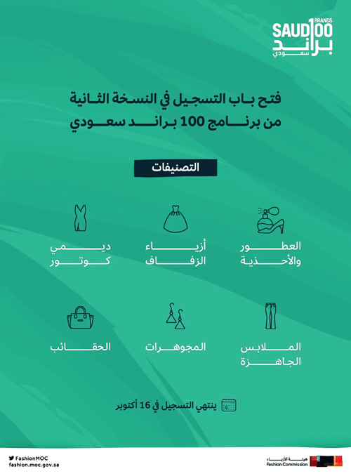 هيئة الأزياء تُطلق برنامج «100 براند سعودي2» 