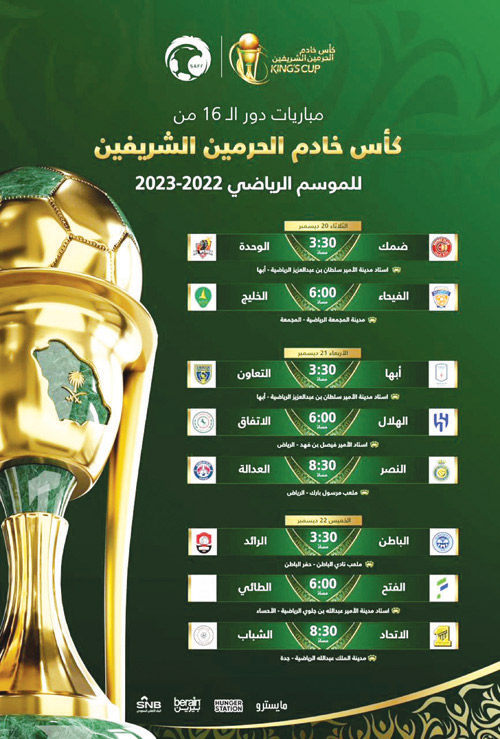 اتحاد الكرة يحدد مواعيد منافسات دورالـ(16) من بطولة كأس الملك 