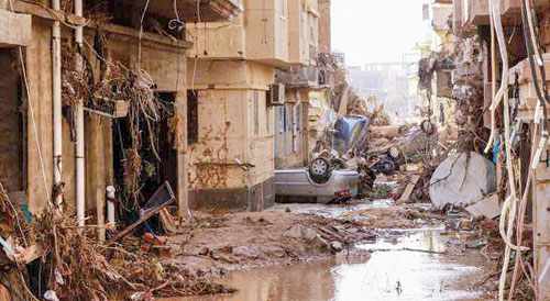 الحكومة الليبية: حجم المباني المتضررة من الفيضانات في درنة جاوز 1500 
