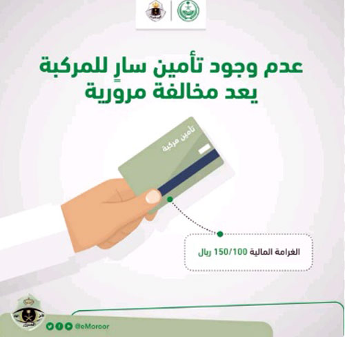 اليوم تطبيق مخالفة عدم وجود تأمين على المركبات‏ 