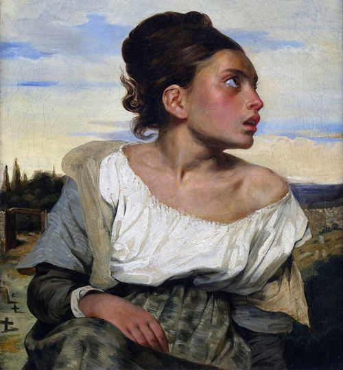  لوحة الفتاة اليتيمة للفنان أوجين ديلاكروا رسمها سنة 1823م